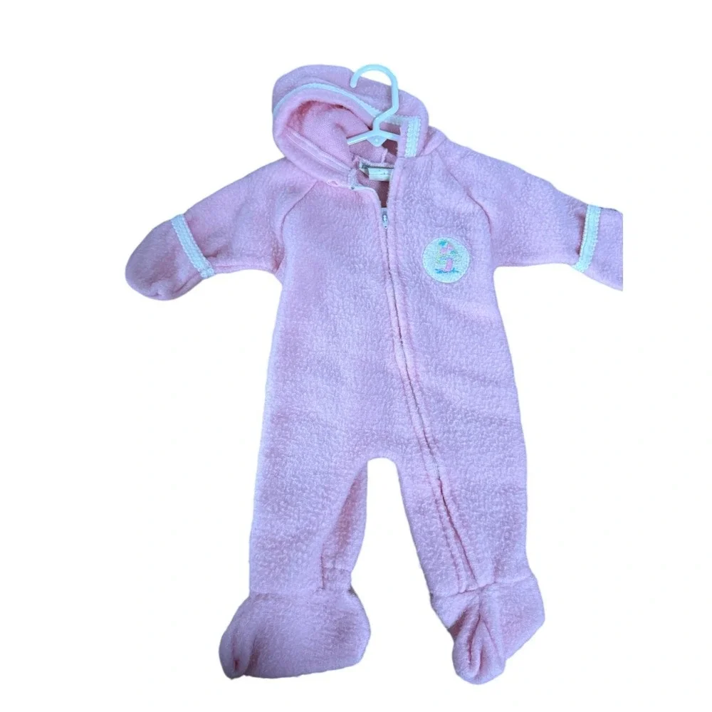 VTG Bunny Warmer Carriage suit mushroom patch‎ in pink with original dust bag